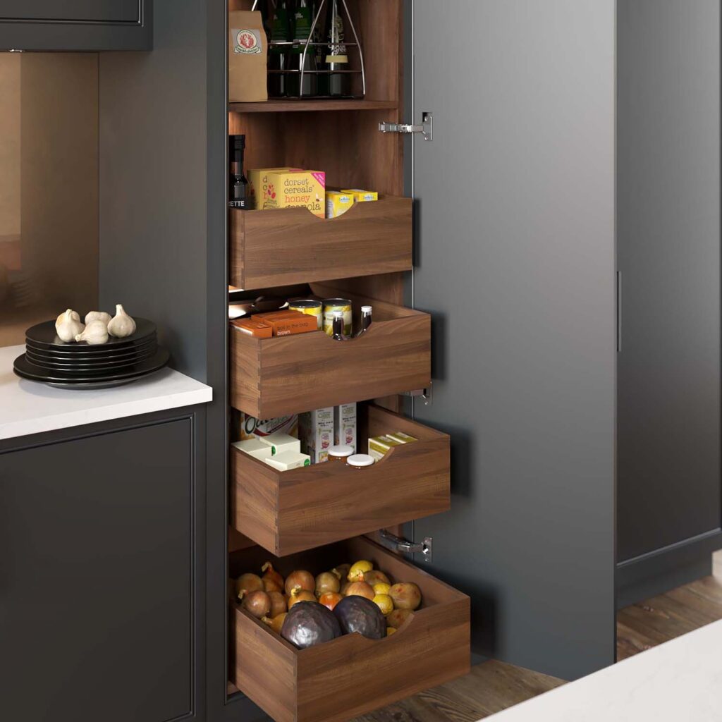 Now Kitchens Solid wood internal larder drawers
