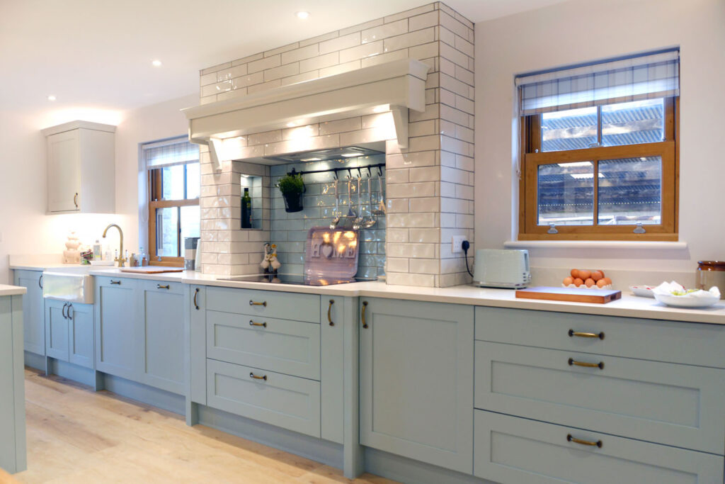 Now Kitchens Hardwick painted Powder Blue with Scots Grey (1)