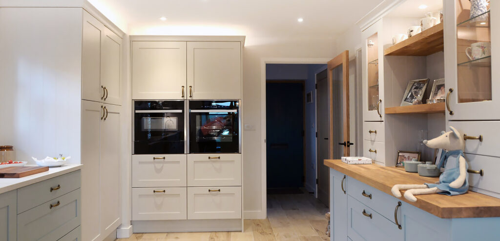 Now Kitchens Hardwick painted Powder Blue with Scots Grey