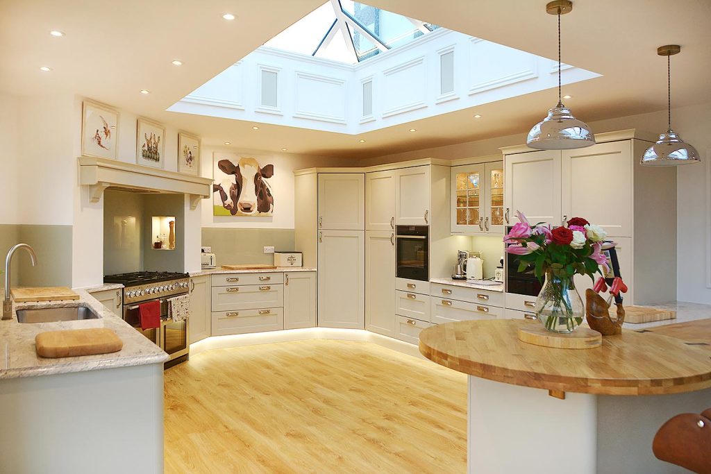Now Kitchens case study Proud Stithians Ashbourne in Mussel and granite kitchen worktops