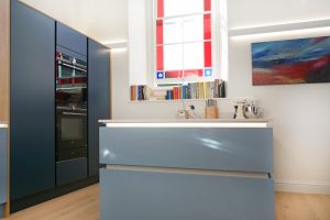 Now Kitchens Handleless Oxford Blue & Coastal Blue kitchen Penzance