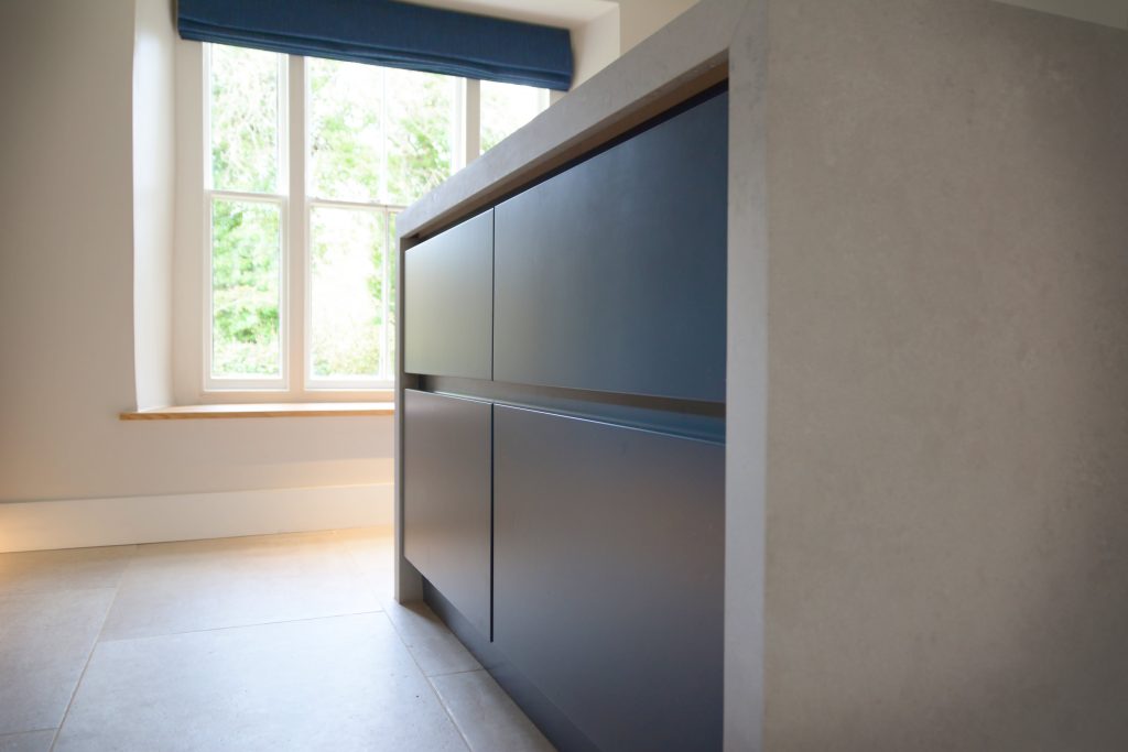 Oxford Blue drawers kitchen in Truro