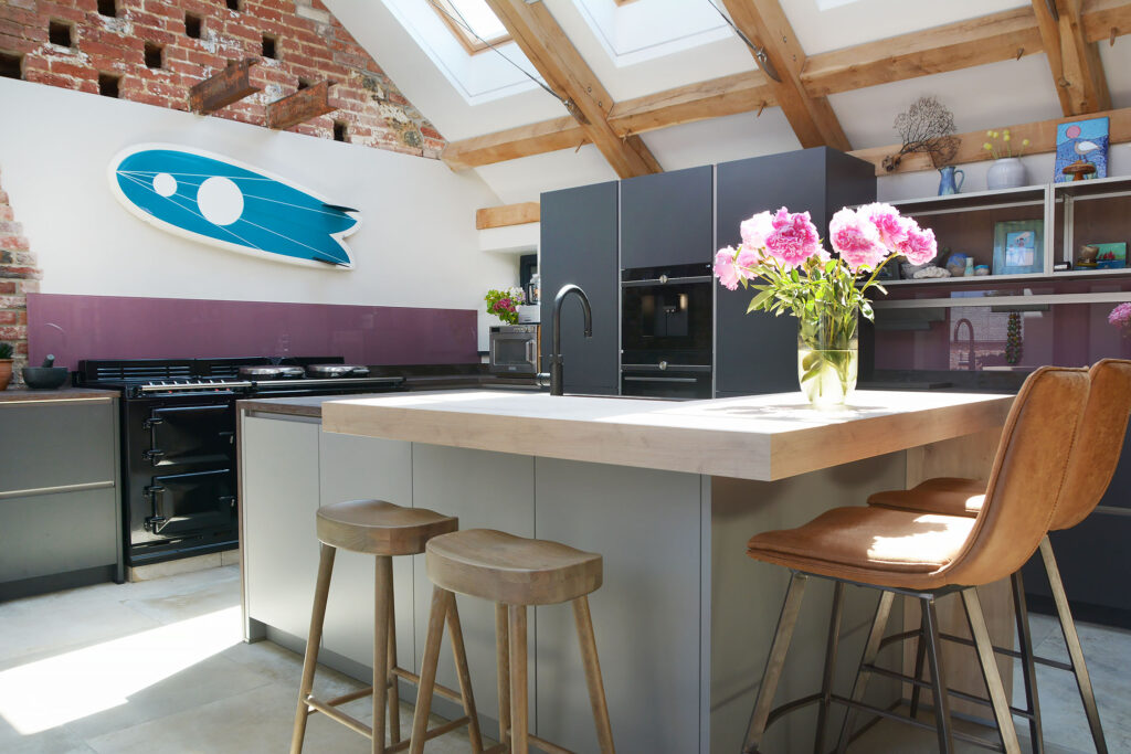 German Industrial Kitchen Style Graphite Satin Lacquer