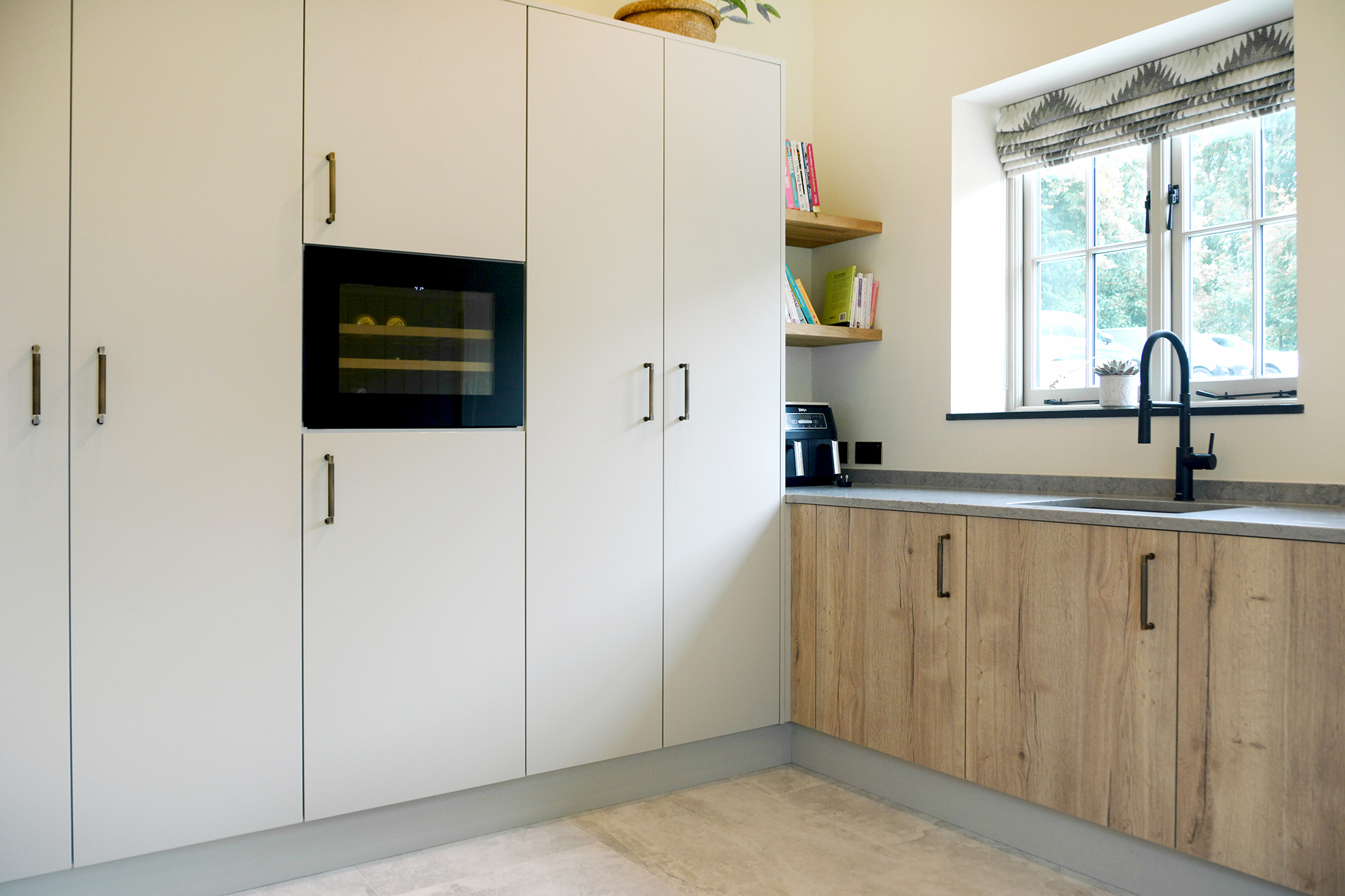 contemporary farmhouse kitchen and utility room