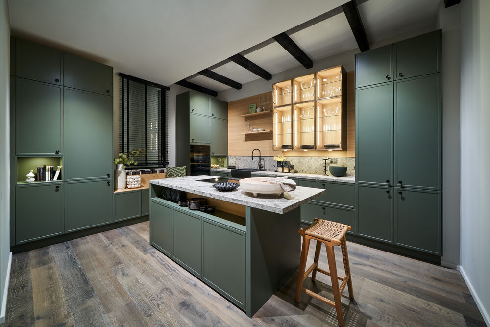 Hacker Kitchens Green modern kitchen colour ideas 2025 by our kitchen designer