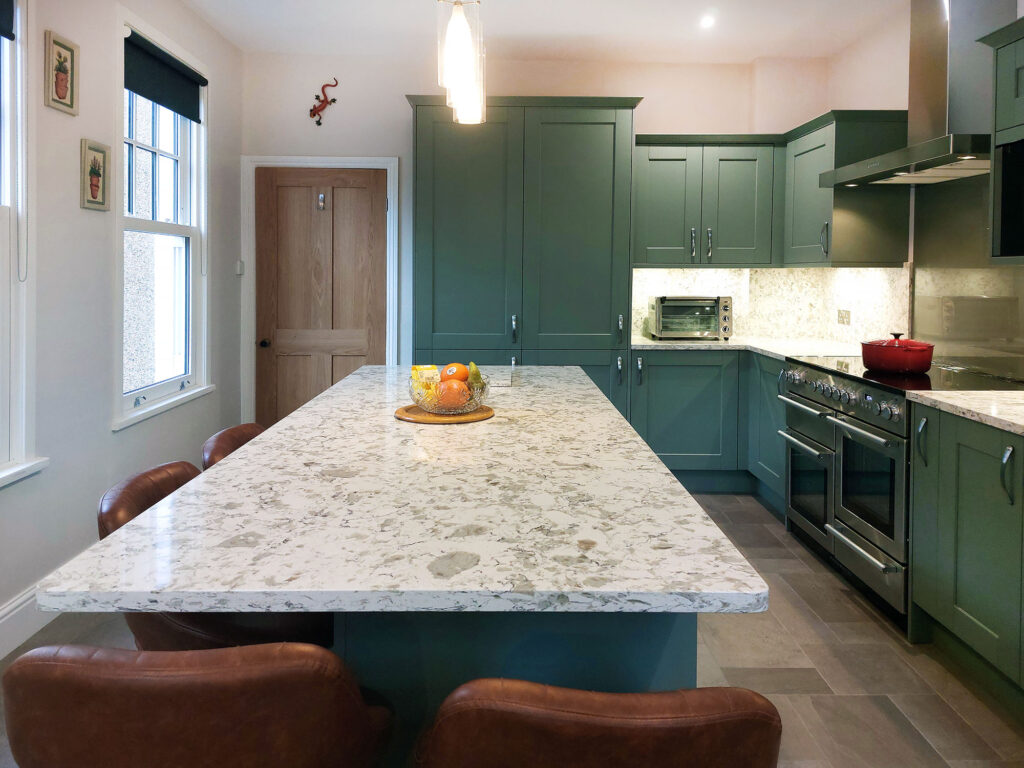 Green Shaker Kitchen Mawgan Cornwall