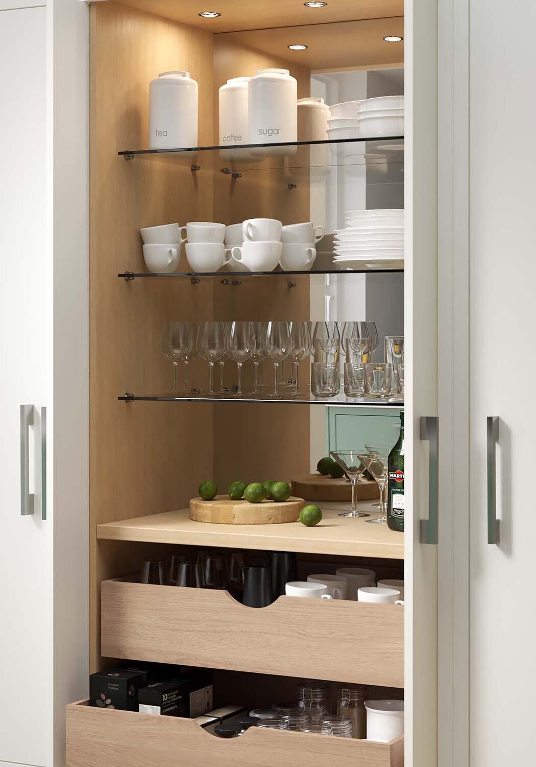 Drinks cabinet walk in pantry