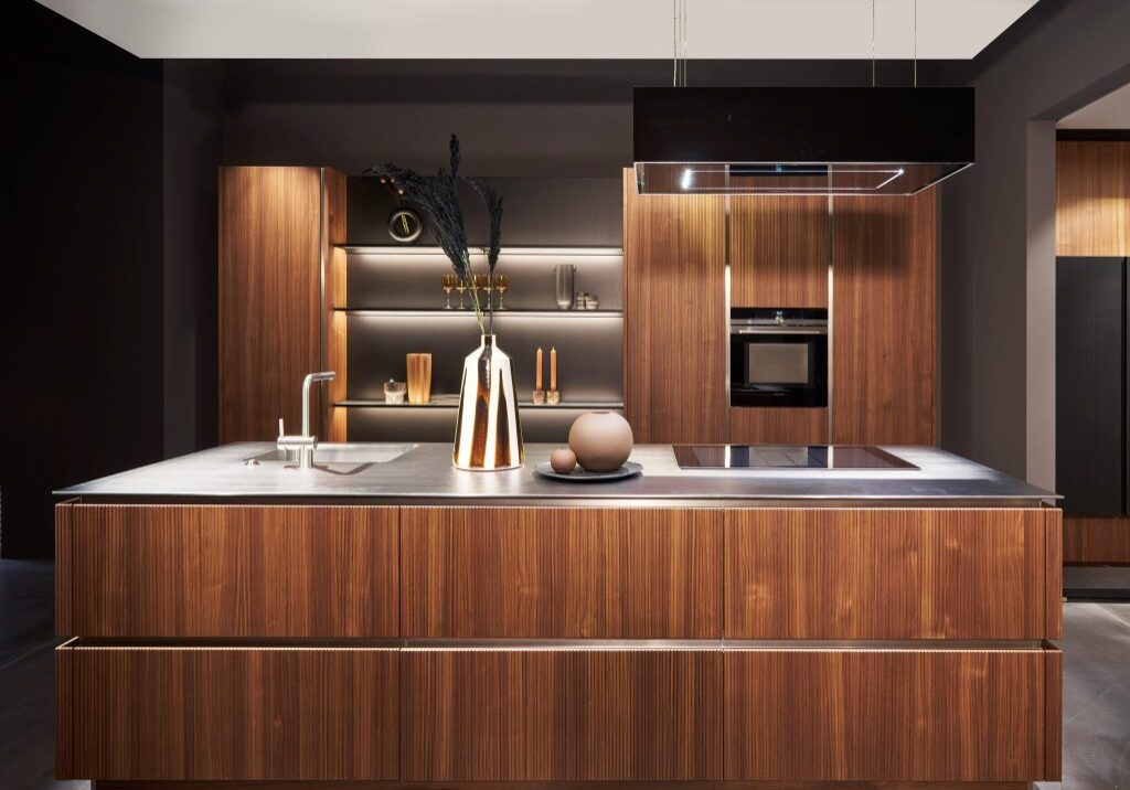 reeded wood kitchen doors true handleless kitchens cornwall