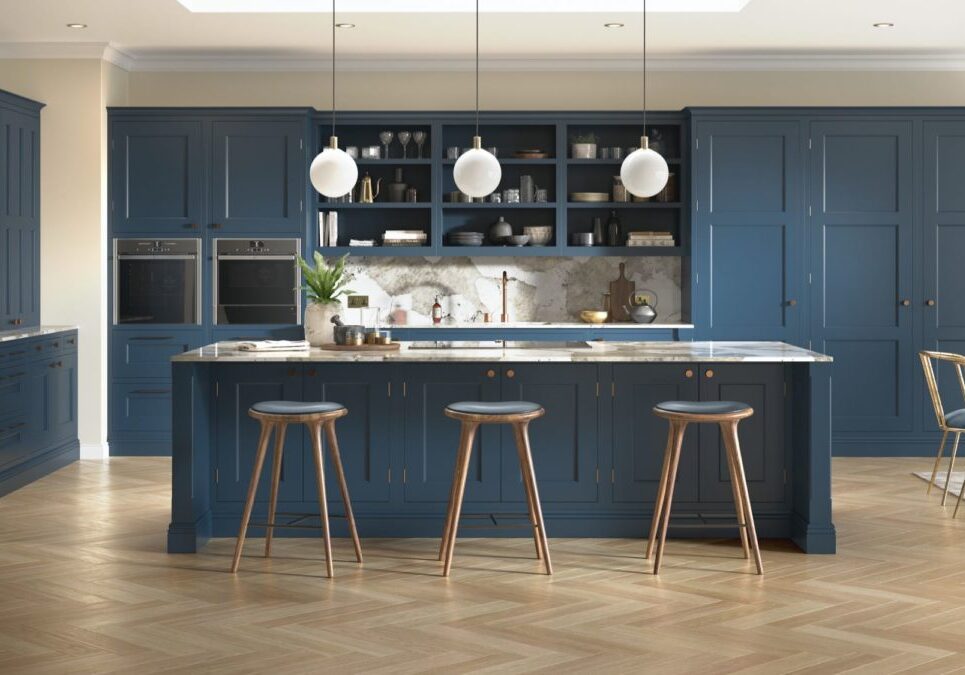 Now Kitchens in-frame Leven-Painted-Mey-Blue