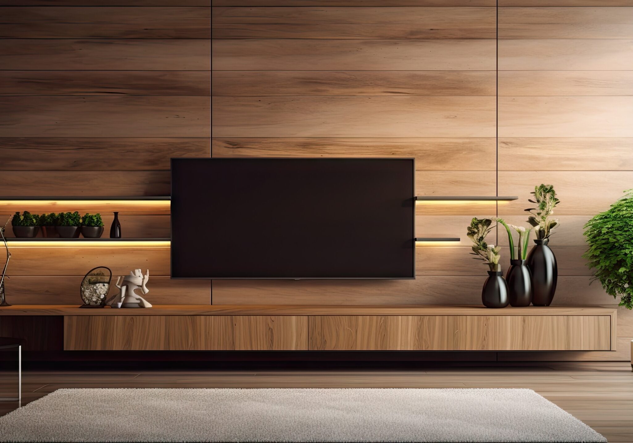 Media Wall wood design