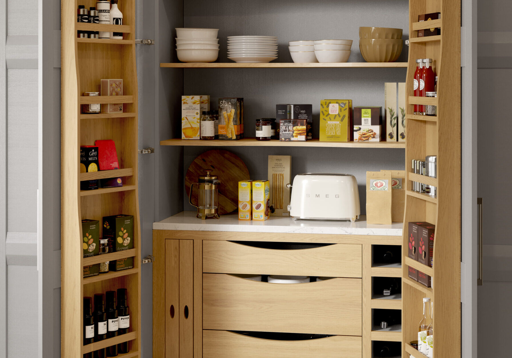 traditional pantry shaker kitchen