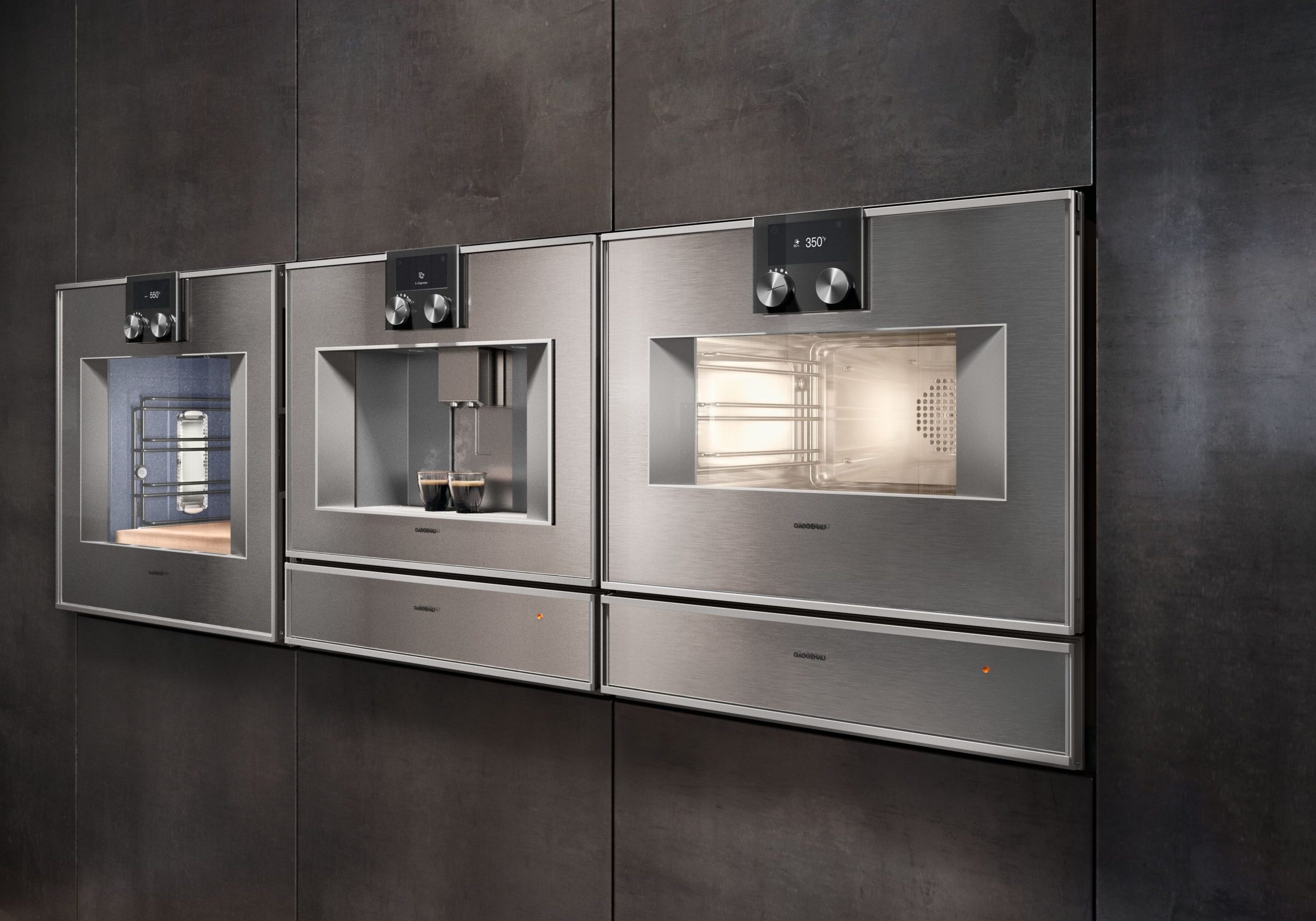 Modern kitchen appliances Gaggenau in German kitchens range