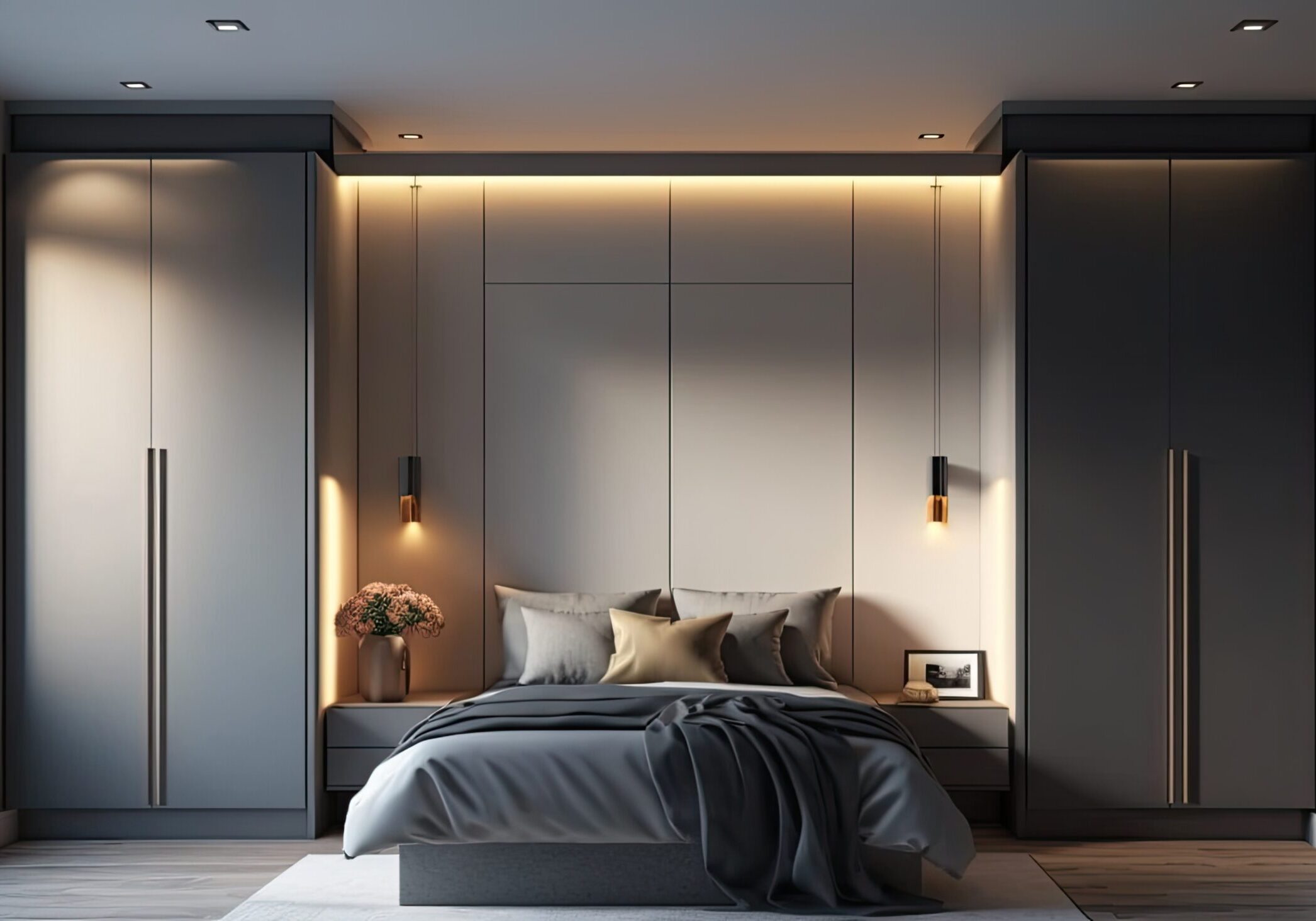 colour matched storage solutions for small bedrooms